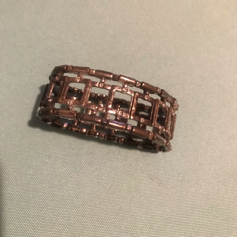 Silver bracelet with rhinestone accents